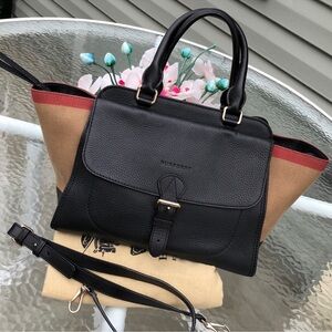Authentic Burberry Leather Satchel Bag